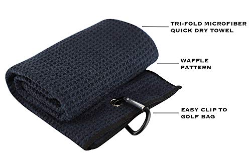 VIXYN Golf Accessories Gift Set - Golf Towel, Golf Club Brush with Groove Cleaner, Foldable Divot Repair Tool with Ball Marker, Golf Ball Line Marker and Tees with Holder - Golf Club Cleaning Kit - Thumbnail 4