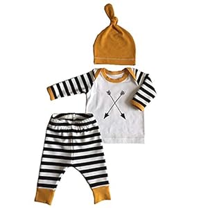 3 STKS Baby Jongen Meisjes Outfit Set Pijl Lange Mouw T-Shirt+Legging Pant + Hoed Kleding Suits Bodysuit T-Shirts Broek…