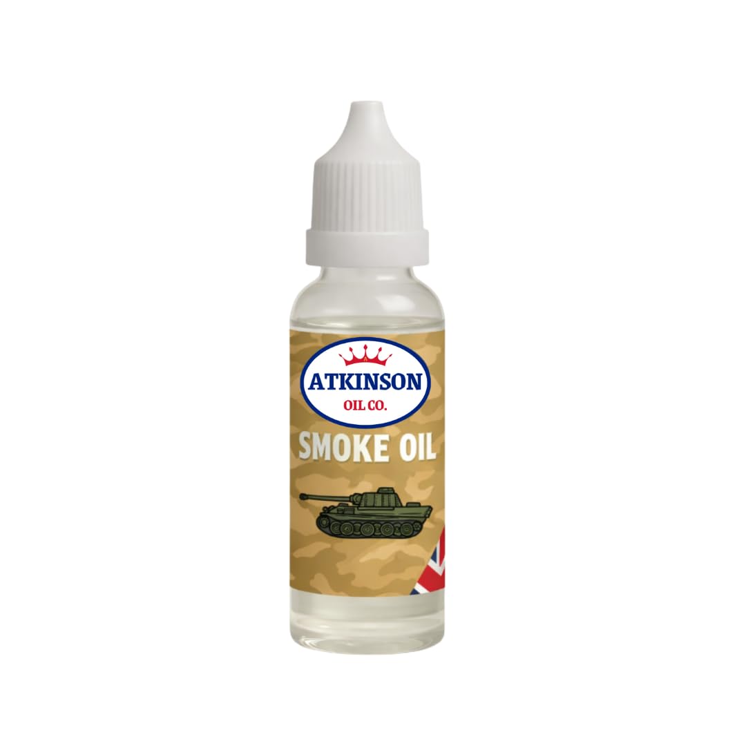 Atkinson Oil Co. Smoke Oil 10 ml | Hobby Smoke Fluid for RC Tanks, Model Railways & Scale Effects – Clean White Smoke, Low Odour, Precision Dropper