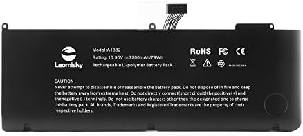 Leomisky 10.95V 7200mAh New Laptop Battery for Apple A1382 A1286 (Only for Early / Late 2011 Mid 2012 Core i7 Version) Unibody MacBook 15'' [6 Cells Li-Polymer 79Wh] - 12 Months Warranty