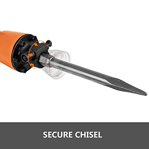 2200W Electric Demolition Jack Hammer Heavy Duty Concrete Breaker 1400 BPM Jack Hammer Demolition Drills with Flat Chisel Bull Point Chisel and Gloves (2200W, Orange)