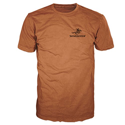 Official Winchester Mens Cotton Vintage Rider Graphic Printed Short Sleeve T-Shirt (XXXL, Texas Orange)