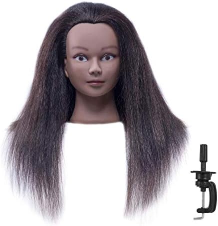 Cosmetology Mannequin Head With 100 Real Hair And Adjustable Stand 20 22 For Braiding Hair Styling Training Hairart Barber Hairdressing Fashion Salon Display African American Black Buy Online At Best Price In Uae