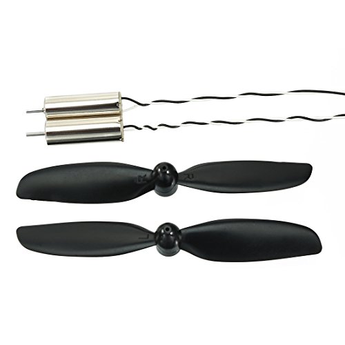 uxcell 45000RPM Coreless Motor 7 x 20mm DC 3.7V 0.1A Micro Brush Motor with 2 Black Helicopter Propellers for Quadcopter Drone Model FPV DIY Set of 2