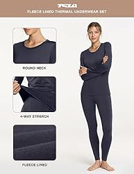 TSLA Women's Thermal Underwear Set, Soft Fleece
