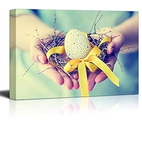 Canvas Wall Art Easter Day Theme Canvas Prints Home Artwork Decoration for Living Room Bedroom - 12x18 inches