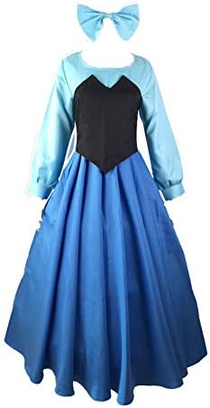Fanstyle The Little Mermaid Dress Cosplay Costume Ariel Princess Dress Vest Bow Headdress 3pcs