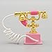 Odoria 1/12 Miniature Rotary Telephone Dollhouse Decoration Accessories, Pink