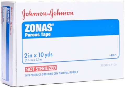 J &amp; J ZONAS ATHLETIC ADHESIVE TAPE 2'' - 6 Rolls