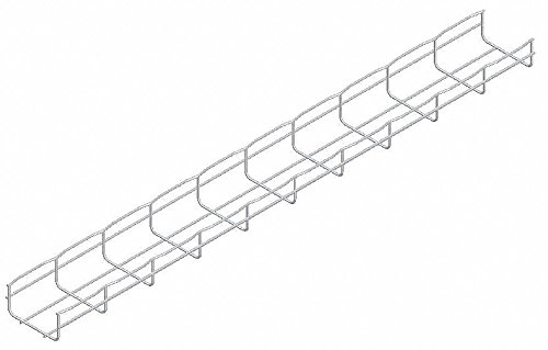 Wire Mesh Cable Tray, 4x2In, 10 Ft