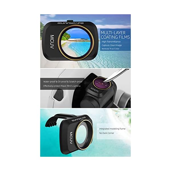 CUEYU Objektivfilter Kompatibel Mit DJI Mavic Mini Drone,Professionelle MCUV CPLMCUV CPL ND/PL 4/8/16/32 Filter Kamera Objektive für DJI Mavic Mini Drone (MCUV) – Bild 3