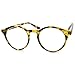 zeroUV Vintage Inspired Clear Lens Small Circle Round Sunglasses (Yellow Tortoise/Clear)