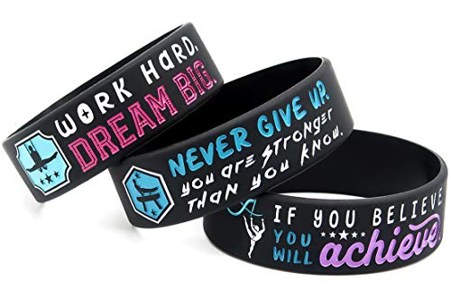 12-Pack-Gymnastics-Wristbands-with-Motivational-Quotes-Wholesale-Bulk-Gymnastics-Themed-Giveaway-Gifts-Party-Favors-Supplies-for-Boys-Girls-Men-Women