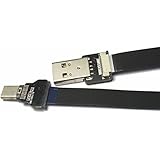 Black FFC HDMI FPV Flat Slim Thin Ribbon FPC Cable USB type-C to standard USB A for sync and charging (50CM)