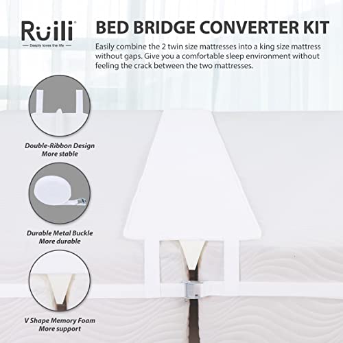 Ruili Bed Bridge Twin to King Converter Kit Mattress Connector with