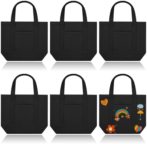 Amazon.com: Pertion 6 Pack Small Canvas Tote Bags, 9 x 8 x 4