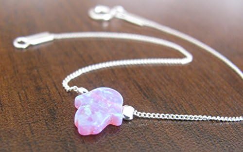 Hamsa bracelet, opal bracelet, silver bracelet, silver hamsa bracelet, sideways bracelet, silver hand bracelet, dainty bracelet, charm bracelet