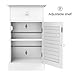 go2buy Bedside Table Cabinets Nightstands with Storage Drawer and Cupboard Units Adjustable Height Shelf in White Set of 2