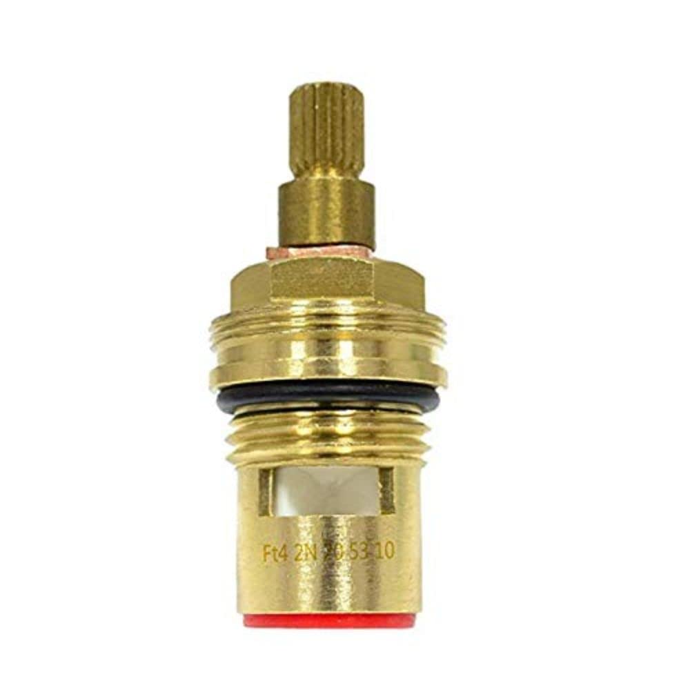 Merriway BH06829 Universal Replacement Brass Ceramic Disc Insert 1/4 Turn Red Gold Tone