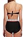 Women's Retro Polka Dot High Waist Bikini Set Swimsuit Push Up Swimwear Black XL
