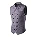 MAGE MALE Men's Suit Vest Designer Solid V-Neck Double Breasted Lapel Slim Fit Business Dress Waistcoat