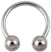 14g 1/2 Inch Surgical Steel Horseshoe Circular Barbell Body Piercing Ring