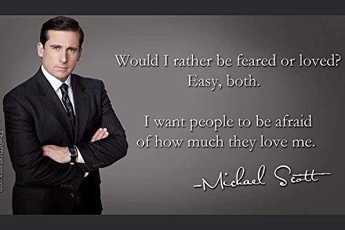 Michael-Scotts-Funny-Motivational-PosterWould-I-Rather-be-Feared-Print-16-X-25-inch-Rolled-Print-Sticker-Retro-Unframed-Wall-Art-Gifts-40x63cm