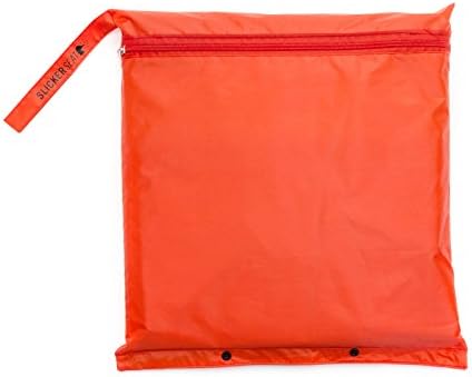 Slicker Seat Unisex Raincoat - Built-In Portable Poncho w/Stadium Seat Cushion - Bright Orange