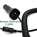 Compatible with DuraForce Pro - 3.1Amp Rapid Car DC Charger Power Adapter w USB Port Micro USB Coiled Cable Touch Activated LED Light Black for Kyocera DuraForce Pro