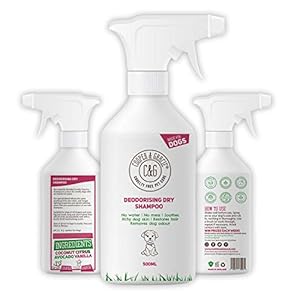 Champú seco para perros con olor a perro, limpiador de manchas, sin crueldad, productos de aseo sin agua, desodorante de olor orgánico de lujo, neutralizador, limpiador antibacteriano, 500 ml
