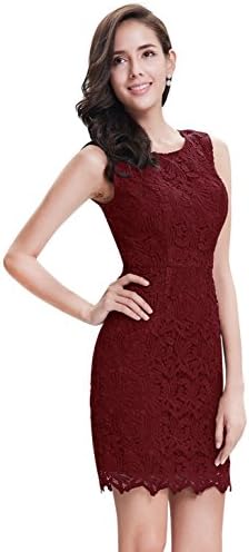 Alisa Pan Womens Romantic Sexy Short Lace Cocktail Dress 12 US Burgundy