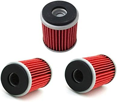 OxoxO replacement (Pack Of 3) HF140 KN140 Oil Filter Compatible with Yamaha YZ250F YBR250 YZ450F WR250F WR450F YFZ450 YFZ450R Husqvarna SMS4 125