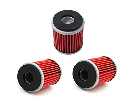 OxoxO replacement (Pack Of 3) HF140 KN140 Oil Filter Compatible with Yamaha YZ250F YBR250 YZ450F WR250F WR450F YFZ450 YFZ450R Husqvarna SMS4 125