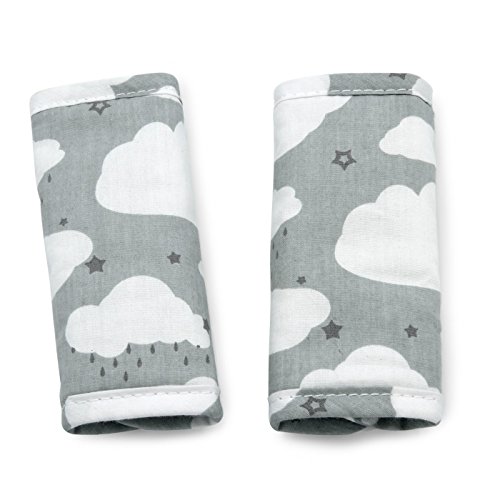 Goldbug Clouds Car Seat Head Support & Strap Set - Gray/White - Image 4