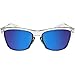 Oakley OO9013 Frogskins Square Sunglasses, Polished Clear/Sapphire Iridium, 55 mm