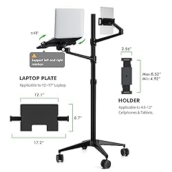 viozon Tablet and Laptop Floor Stand, 2-in-1