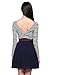 OMEYA.WANSHIDA. Women's Round Neck Stripe Long Sleeves Cocktail Party Mini Dress