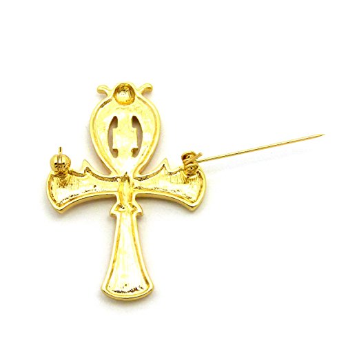 Egyptian Horus Bird, Maat, Nefertiti, Ankh Piece Brooches Pins Accessory in Gold Tone - Image 3