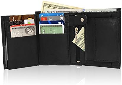 AFONiE RFID-Blocking Multi Purpose All in One Luxurious Slim Design Leather Wallet (Black)