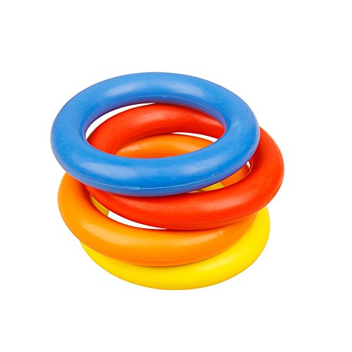 Stock Show 3.5" Dog Flying Ring Dog Natural Rubber Frisbee Pet Dog Flying Disc Non-Toxic Dog Chew Toy Fitness Training Ring for Medium Large Dogs Best for Tug War, Throw, Catch, Fetch Plays