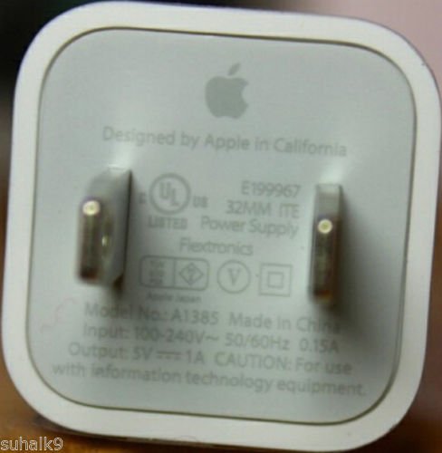 Apple Authentic Original Iphone 4 OEM travel wall AC charger with USB Data Cable