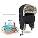 BROTOU Winter Trapper Hat for Men and Women, Winter Warm Hats with Ear Flaps for Women (Black)