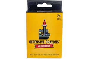 MilkToast Brands Offensive Crayons Holiday Edition, 24-Count Adult Crayons with Sarcastic Sayings, Funny Gag Gift for Christmas, Secret Santa, Dark Humor Gifts, Sarcastic Funny Gifts