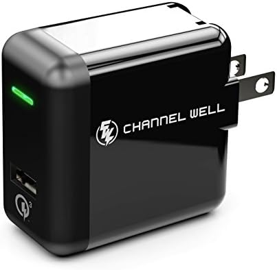 Channel Well QC 3.0 USB Wall Charger, Qualcomm Certified, with Foldable Plug for Galaxy S7/S6/Edge/Plus, Note 5/4, LG G5 V10 , HTC 10 and Smart IC for iPhone, iPad , LG, HTC and more