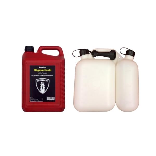 Kettenbertl Premium SÃ¤gekettenÃ¶l mit Haftzusatz 5l Kanister + Doppelkanister transparent 5l /2,5l