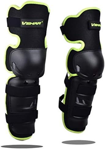 Wonzone 1 Pair Motorcycle Knee Pads Protector Antislip Knee Cap Calf Shin Guards Long Leg Sleeve Adjustable Armor for Adult Motocross Racing Cycling Mountain Bike