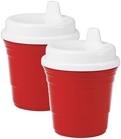 Red Cup Sippy Cup (2 Pack) - 8 Oz. Baby Drinkware With Snug Spill Proof Lid - Alternative To Baby Bottles
