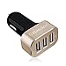 BasAcc 6.6A/33W Premium Aluminum 3-Port USB Rapid Portable Travel Car Charger W/Smart Sense IC (Highest Output) for Apple iPhone X/8/8 Plus 7 Plus/6S Plus Galaxy S7 Edge Nintendo Switch Black/Gold