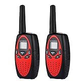 Kids Walkie Talkies FLOUREON Walkie Talkie for Kid 22 Channel Two Way Radios Long Range 3000M (MAX 5000M Open Field) UHF Handheld Outdoor Walkie Talkies(Red)