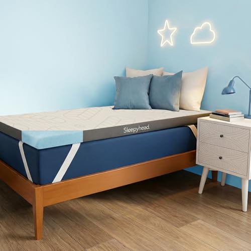 Sleepyhead Twin XL Mattress Topper 3 Inch for College Dorm, Cooling Gel Memory Foam, Pressure Relief, Removable Washable Cover, CertiPUR-US Certified (XL Twin 3")